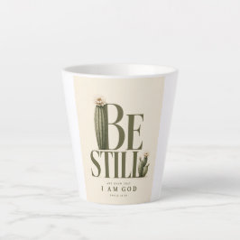 Taza De Café Latte ESTA QUIETO | Salmo 46:10 | Crema Cálida