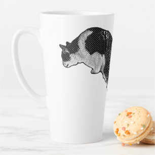 Taza De Café Latte Estado de ánimo de gato curioso