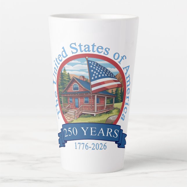 Taza De Café Latte Estados Unidos, 250° Aniversario (Anverso)