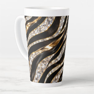 Taza De Café Latte Estampado Animal Cristal Cebra de Lujo