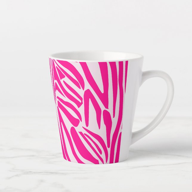 Taza De Café Latte Estampado de cebra rosa (Derecha)