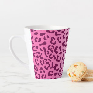 Taza De Café Latte Estampado de leopardo rosa elegante