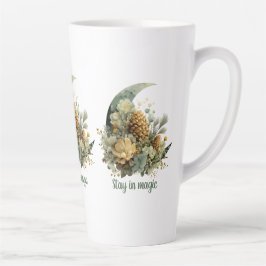 Taza De Café Latte Estancia en el diseño de la luna de invierno mágic