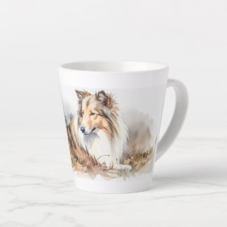 Taza De Café Latte Estante de color de agua
