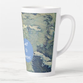 Taza De Café Latte Estar presente Rezando Manos Azul Espiritual
