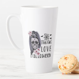Taza De Café Latte Este Chica ama Halloween