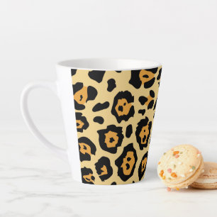Taza De Café Latte estela de moda safari manchas leopardo de moda est