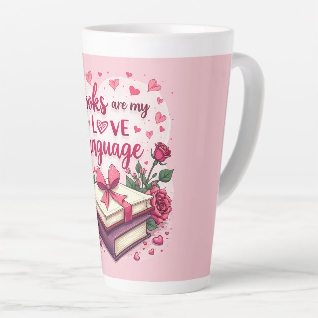 Taza De Café Latte Estética de lectura romántica de los libros de San (Ángulo derecho)