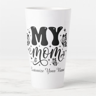 Taza De Café Latte Estética de Mariposa para el Día de la Madre de Mi