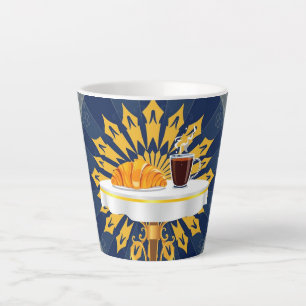 Taza De Café Latte Estética Deco Personalizada de Barra de Café Moder