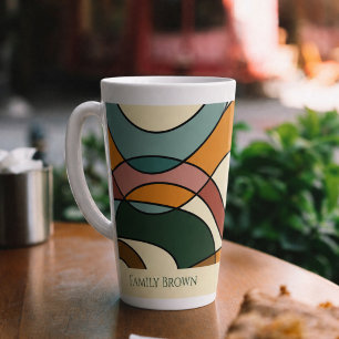 Taza De Café Latte Estilo de café abstracto retro personalizado