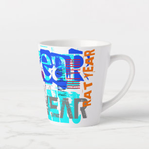 Taza De Café Latte Estilo de graffiti Año chino rico Zodiac S Latte M