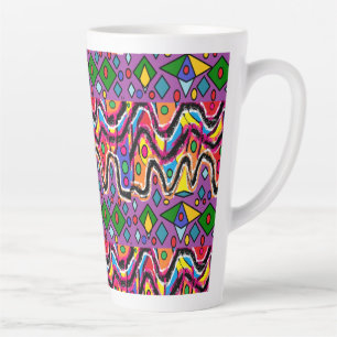 Taza De Café Latte Estilo de pintura Dippy Hippy Retro