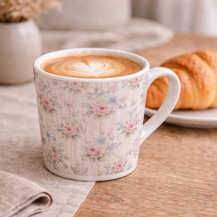 Taza De Café Latte Estilo rústico vintage Shabby Chic floral en mader