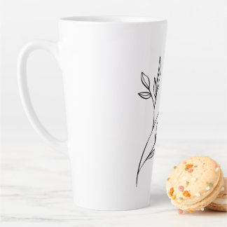 Taza De Café Latte Estilo Simple Negro y Blanco Elegante