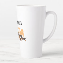 Taza De Café Latte Estiloso Perro Mamá