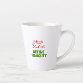 Taza De Café Latte Estimado Santa define travieso