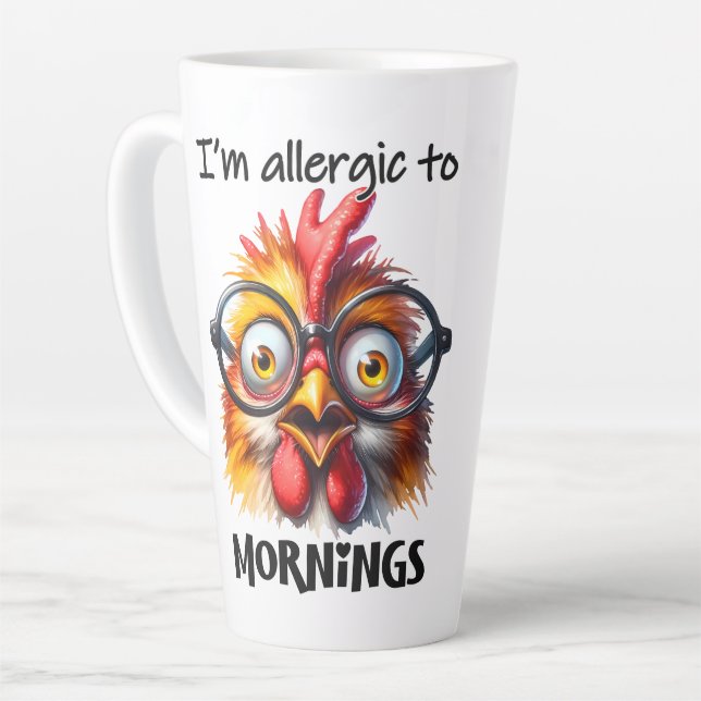 Taza De Café Latte ¡Estoy alérgico a las mañanas! (Ángulo izquierdo)