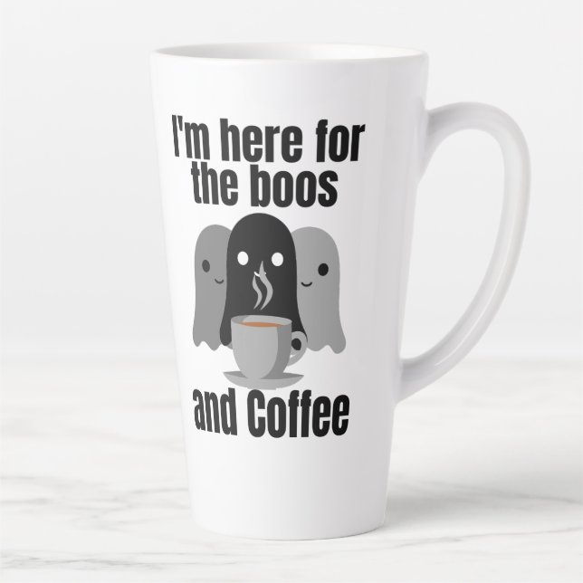 Taza De Café Latte Estoy aquí por los abucheos y el café. (Derecha)