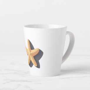 Taza De Café Latte Estrella de mar y su sombra
