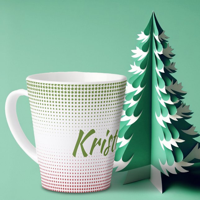 Taza De Café Latte Estrella de Navidades de medio tono personalizada (Subido por el creador)