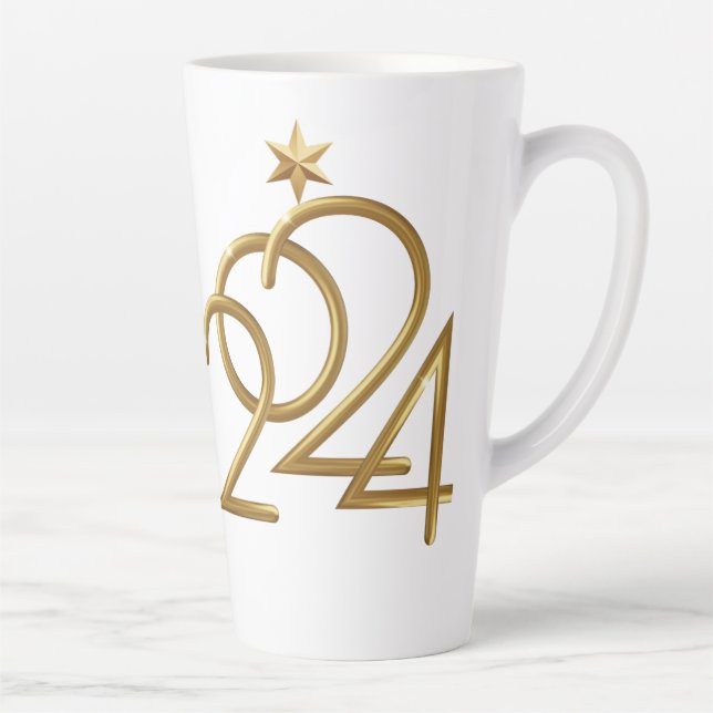 Taza De Café Latte Estrella de Oro 2024 (Derecha)