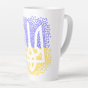 Taza De Café Latte Estrellas de tridente de heraldry de Ucrania