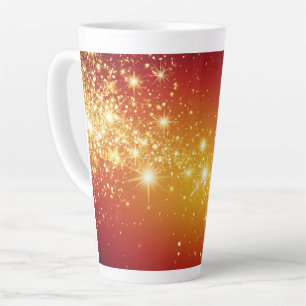 Taza De Café Latte Estrellas Doradas Brillantes