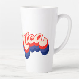 Taza De Café Latte Estrellas Retro de América