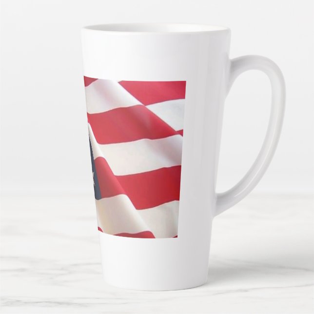 Taza De Café Latte Estrellas y rayas audaces - Arte de la bandera de  (Derecha)