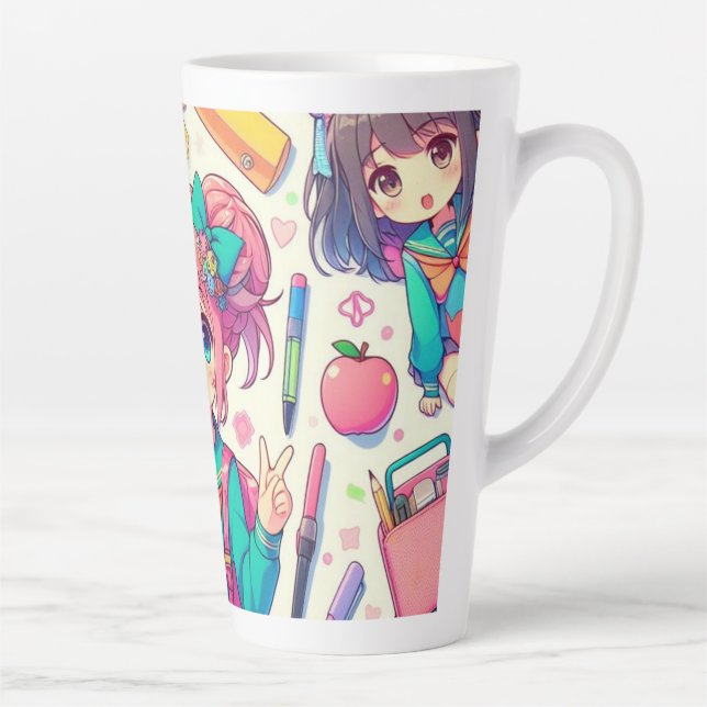 Taza De Café Latte estudiante de anime (Derecha)