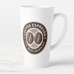 Taza De Café Latte Etiqueta de café expreso con diseño de temática ma
