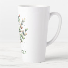 Taza De Café Latte Eucalipto verde claro botánico hojas personales
