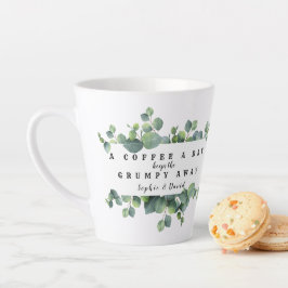 Taza De Café Latte Eucalyptus Foliage A Coffa A Day Monograma