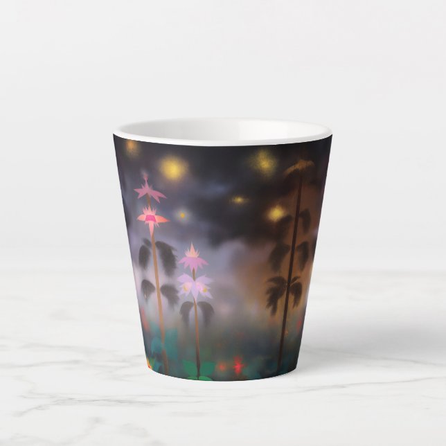 Taza De Café Latte Evening Flowers (Anverso)