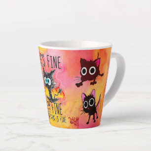 Taza De Café Latte Everythings Fine Naranja Kit Mug
