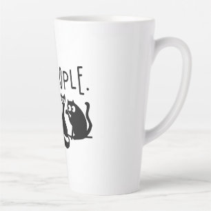Taza De Café Latte Ew People Funny Meowy Gatos Negros