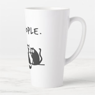 Taza De Café Latte Ew People Funny Meowy Gatos Negros