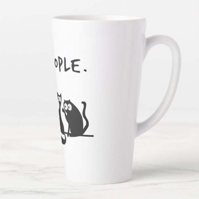 Taza De Café Latte Ew People Funny Meowy Gatos Negros (Derecha)