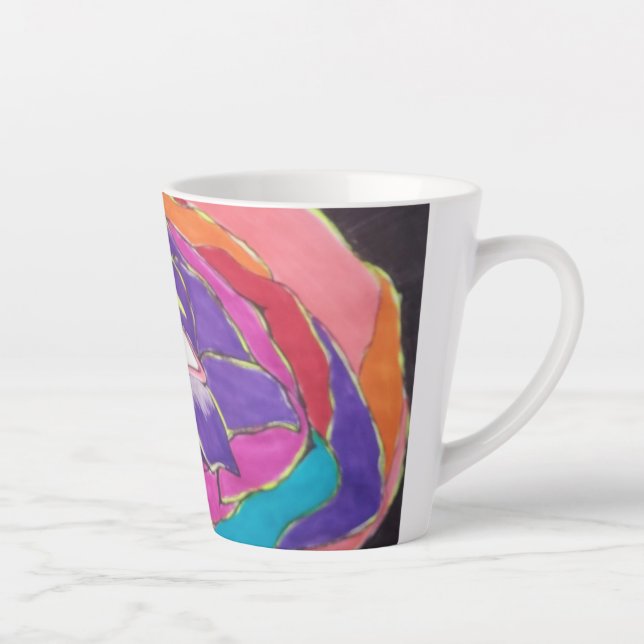 Taza De Café Latte Excelencia Floreciente (Derecha)