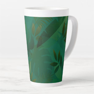 Taza De Café Latte Exóticas Hojas Tropicales Místicas de la Jungla Es
