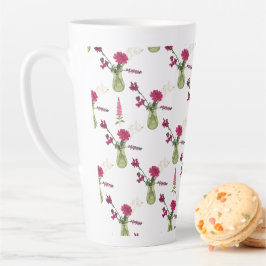 Taza De Café Latte Exotisches Blumenarrangement im Glas