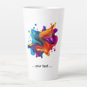 Taza De Café Latte explosión de salpicaduras de pintura