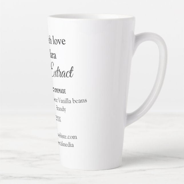 Taza De Café Latte Extracto de vainilla de ingredientes caseros añadi (Derecha)