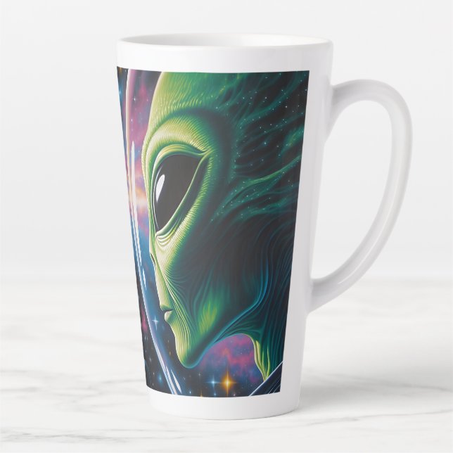 Taza De Café Latte Extranjero y astronauta en el espacio (Derecha)