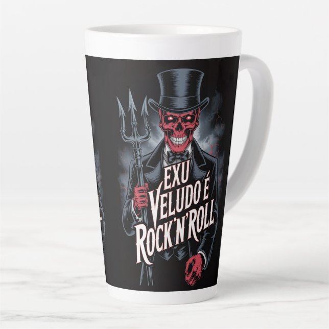 Taza De Café Latte Exu Veludo é Rock'N'Roll #1 (Ángulo derecho)