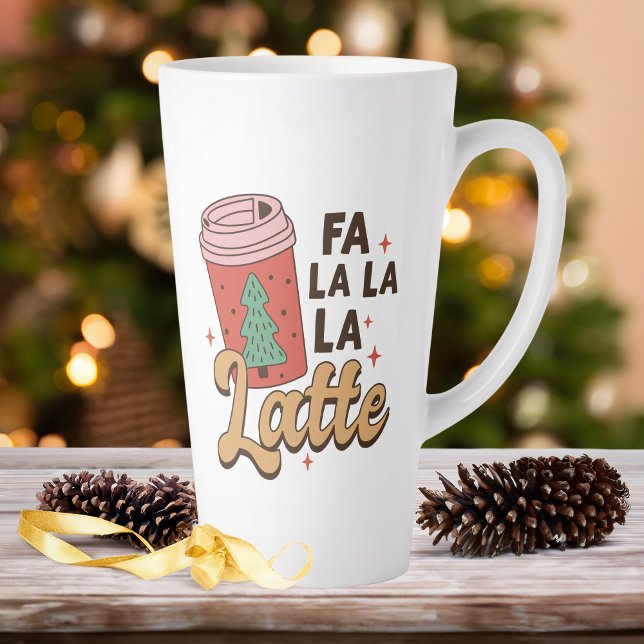 Taza De Café Latte Fa La La Holiday, Navidades de Coffee Lover (Subido por el creador)