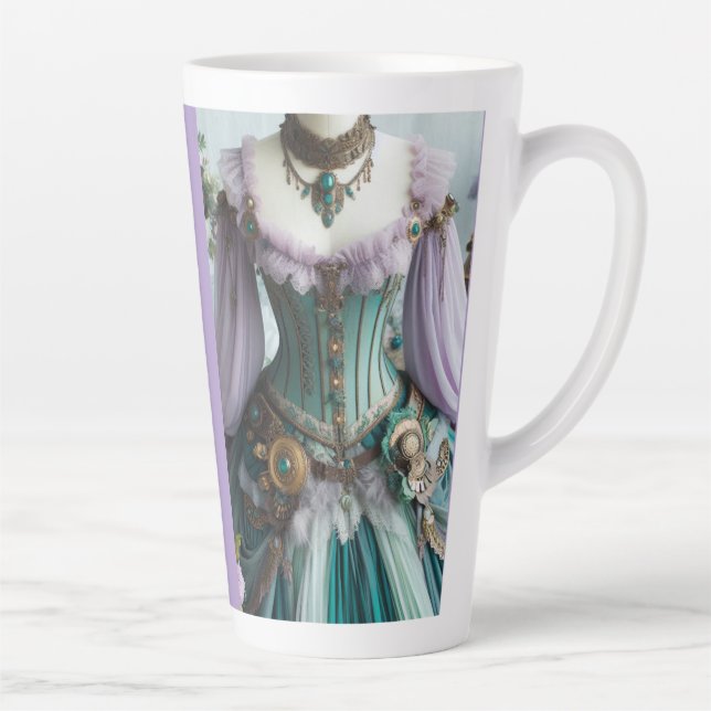 Taza De Café Latte Fairytale Spring Pastel Floral Gown (Derecha)