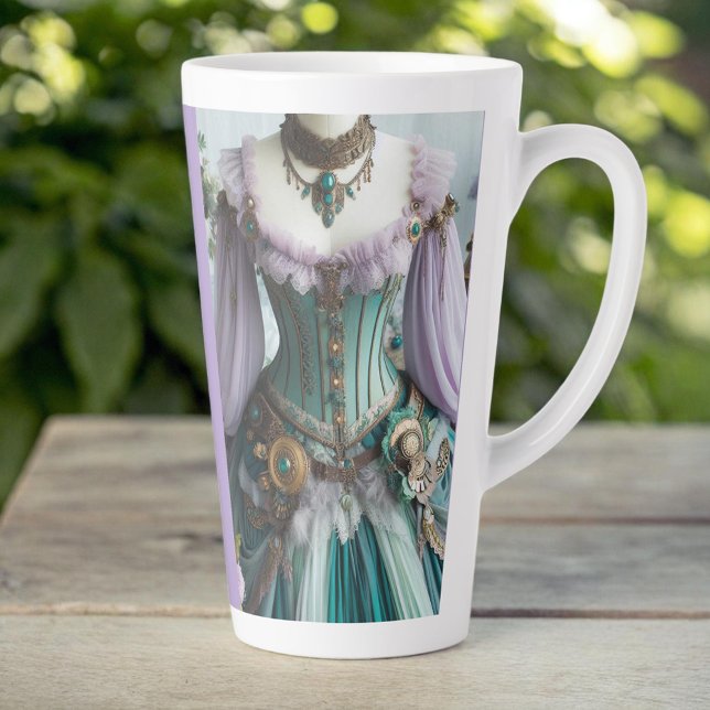 Taza De Café Latte Fairytale Spring Pastel Floral Gown (Subido por el creador)