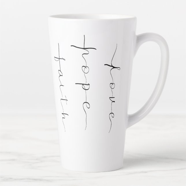 Taza De Café Latte Faith Hope Love (Derecha)